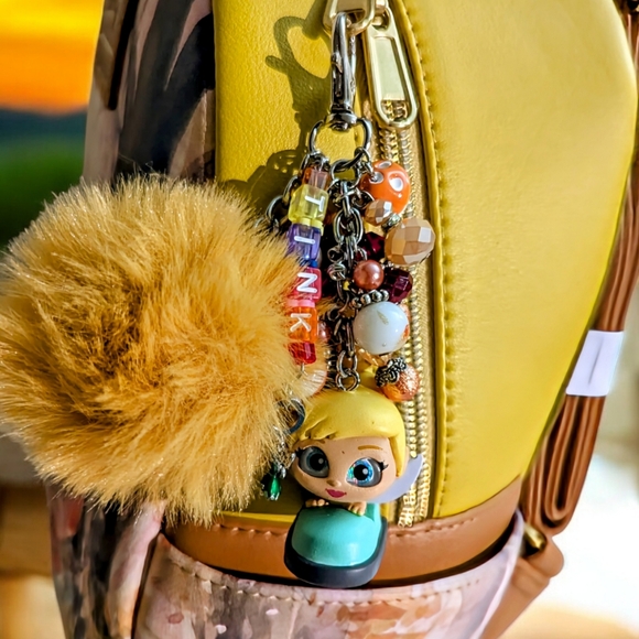 Loungefly Disney Tinker Bell Mushroom Forest Scene Mini Backpack & CHARM!🧚♂️🧚 - Picture 12 of 14